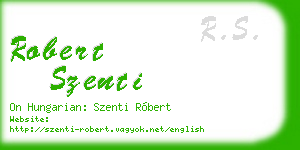 robert szenti business card